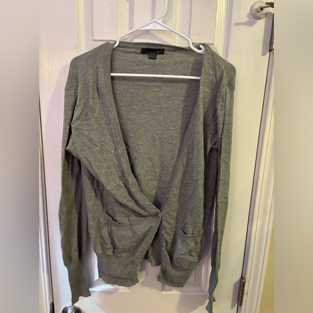 Gray cardigan